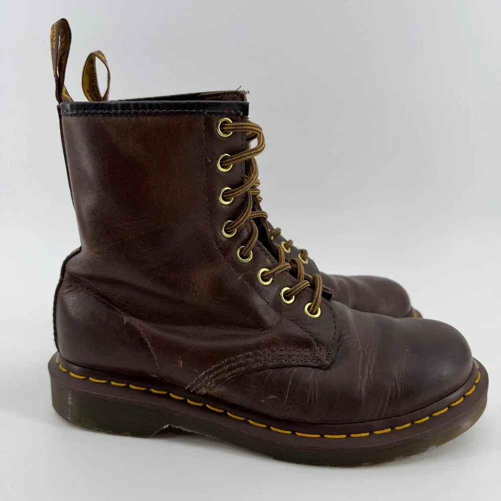Dr. Martens 1460 Boots Unisex 7L 6M Brown Crazy Horse Leather 8-Eye 11822